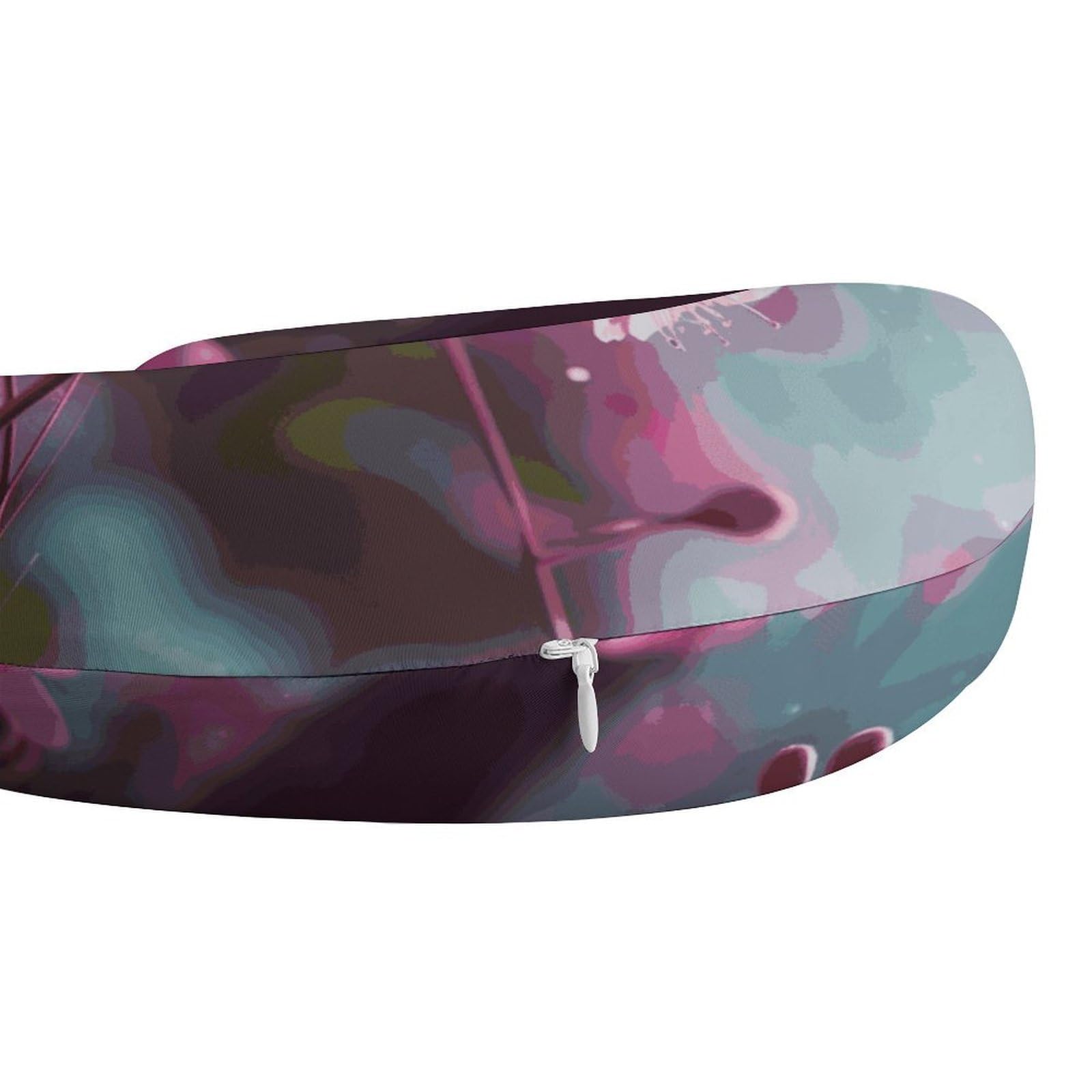 Cuscino a forma di U con piccoli fiori rosa, cuscino in memory foam, fornisce supporto per il collo, cuscino da viaggio, adatto per aerei, auto, case e uffici.