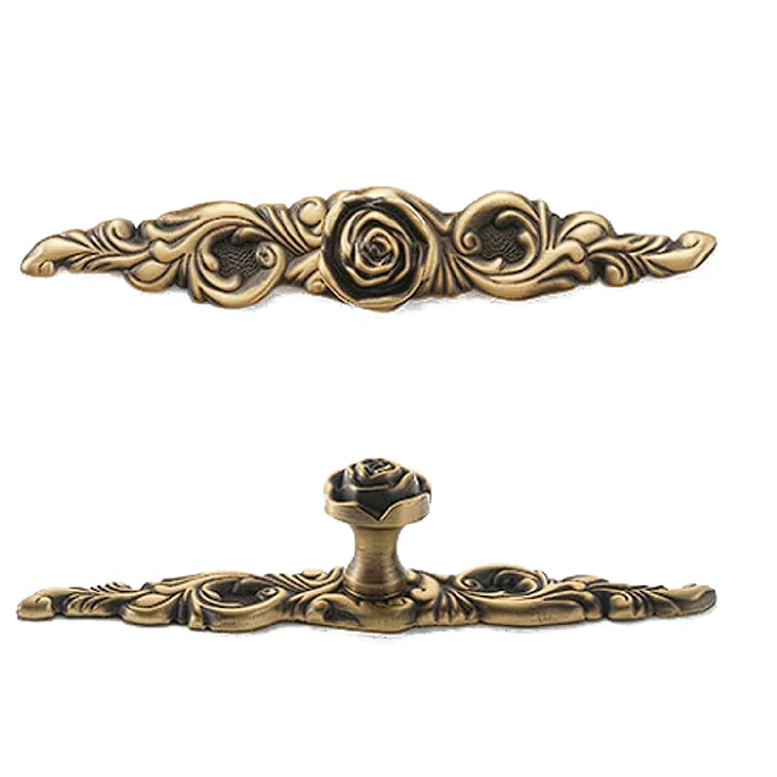 Uchwyty do szafek w stylu chińskim antyczny brąz, wzór retro, styl vintage, eleganckie wykończenie z pojedynczym otworem dla ozdobnego wyglądu (148 x 27 x 32 mm)
