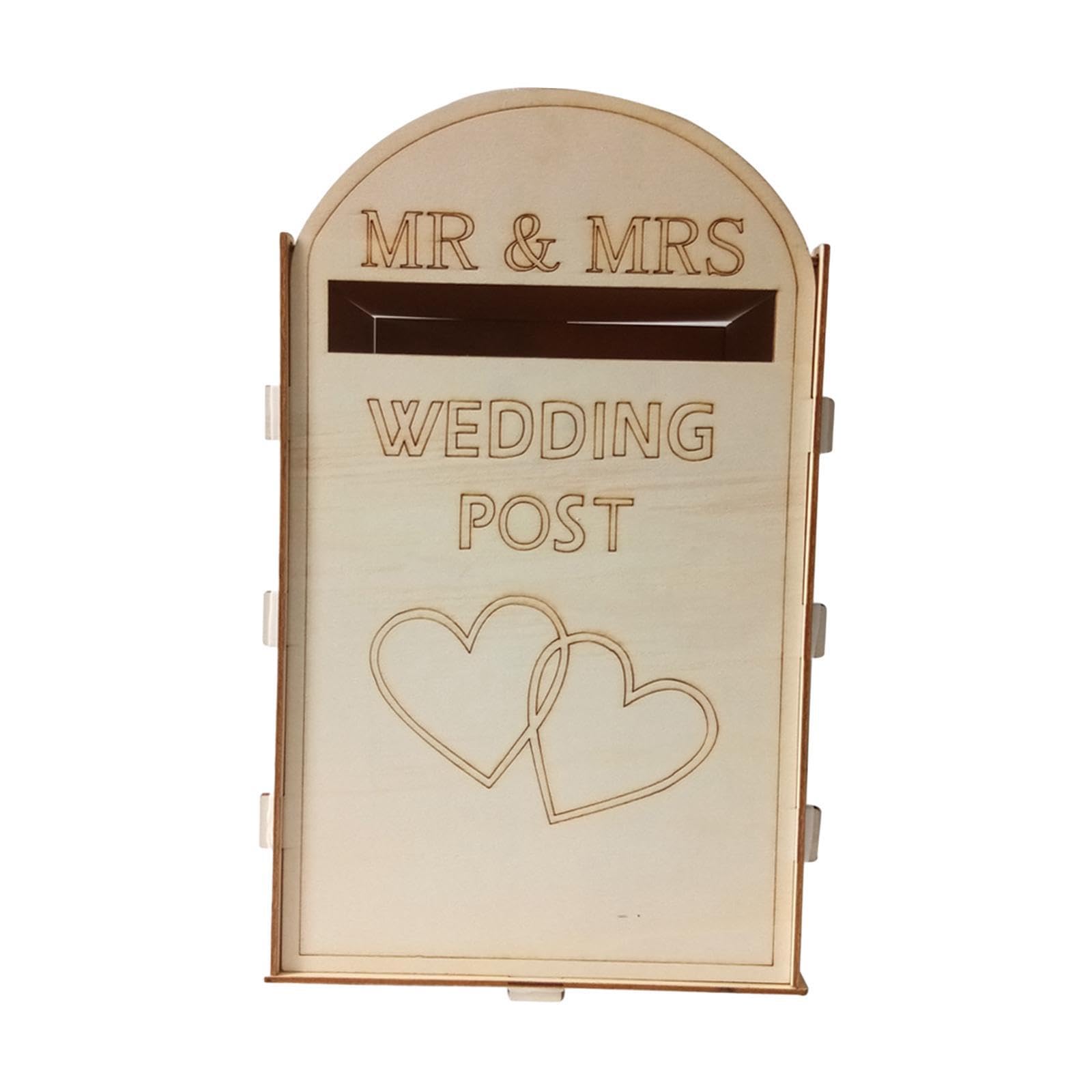 AUYXSSZ Rustic Charm Wooden Wedding Post Box Elegant Decor Piece For Bridal Showers And Receptions Post Box Envelope Cards Envelope Gift Card Wedding, Style A
