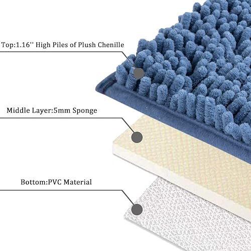 Miniatura 5 de SONORO KATE Alfombra de baño, antideslizante, suave, acogedora, gruesa, para baño, alfombras de felpa para bañeras, duchas de lluvia absorbentes de