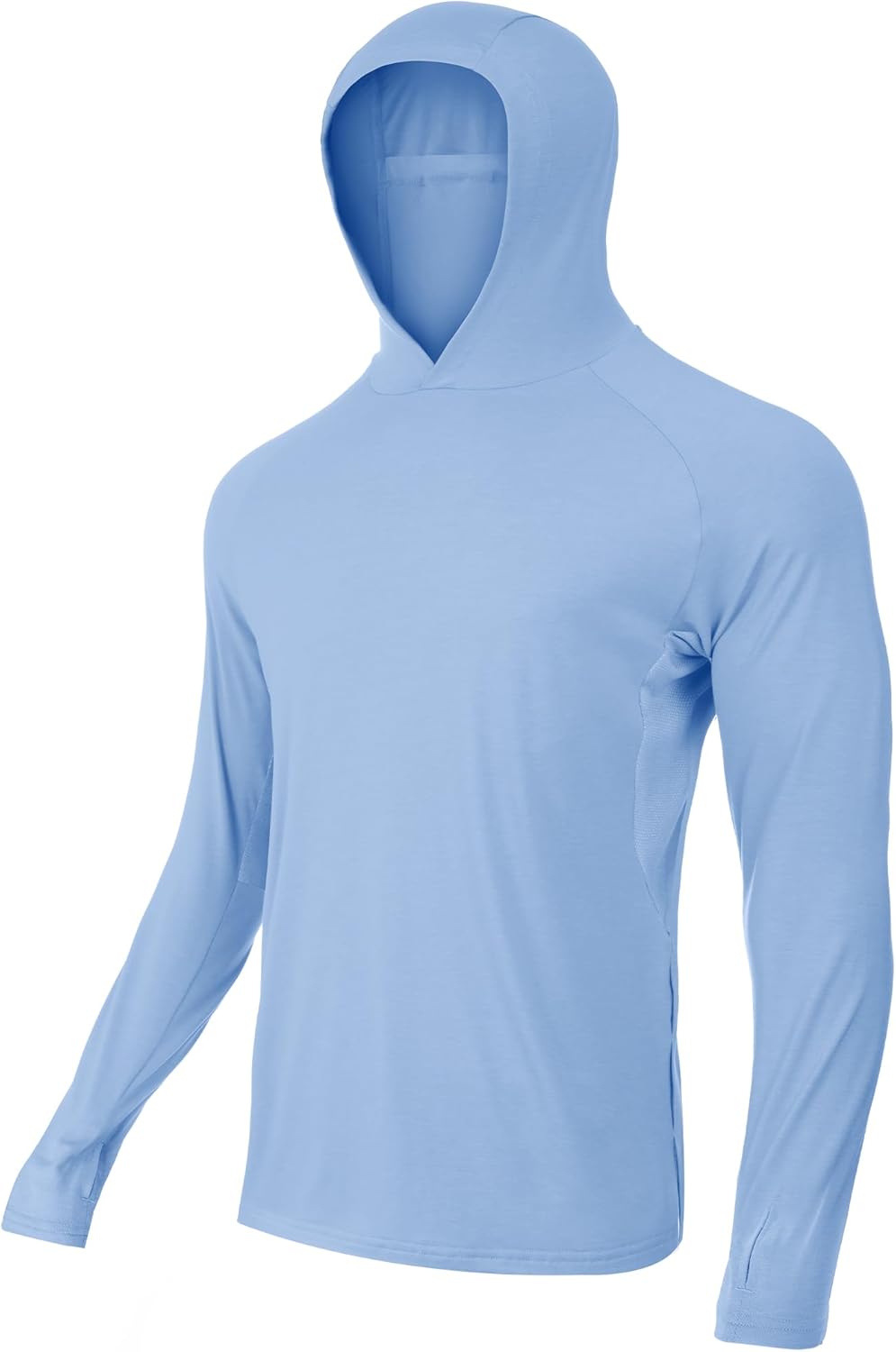 BAMBOO COOL Men's UPF 50+ Sun Protection Hoodies Breathable and Lightweight Long Sleeve SPF Fishing Thumbhole Shirts Hooded
