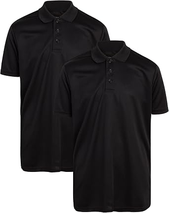 Galaxy by Harvic Boys Polo Shirt - 2 Pack Moisture Wicking Collared Short Sleeve Button Up Polo Shirts for Boys