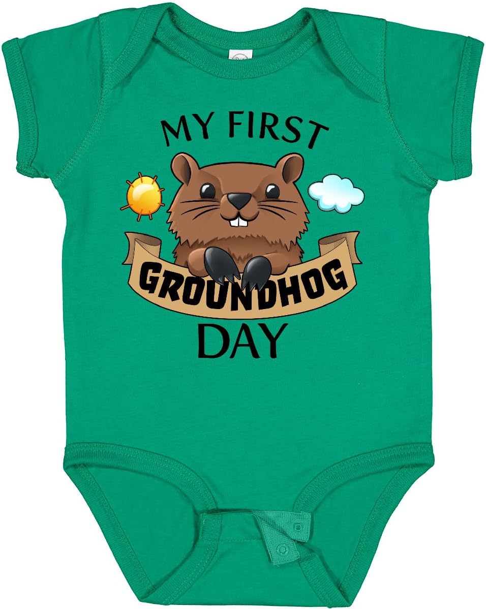 inktastic My First Groundhog Day- Cute Baby Bodysuit