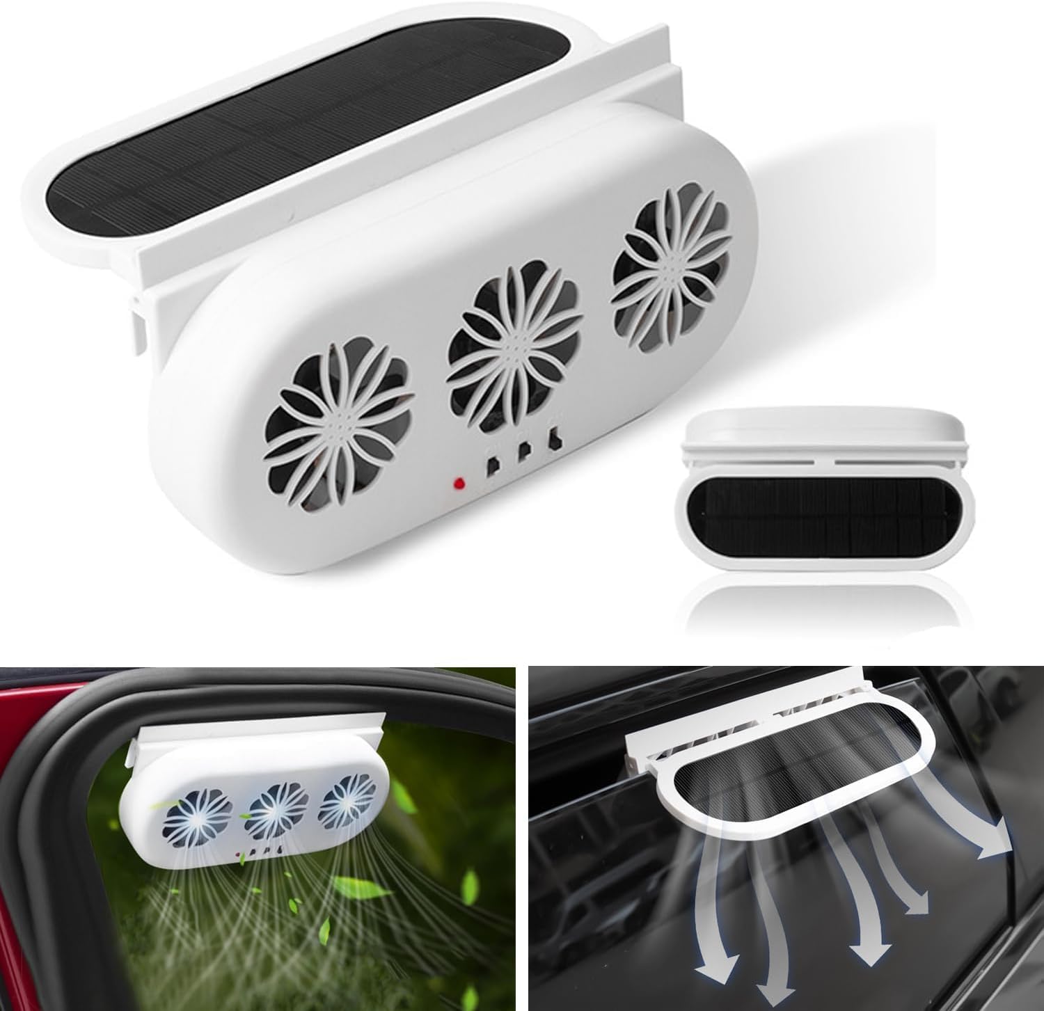 車用換気扇 車載ファン ソーラー&USB