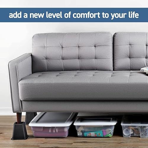 Miniatura 6 de elevadores o muebles Riser cama ascensores en alturas de 8, 5 o 3 pulgadas Heavy Duty conjunto de 4 cama Riser, Plástico, Negro, 8