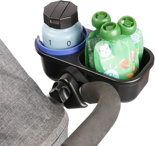 Miniatura 8 de Bandeja extraíble para refrigerios para cochecito con soporte universal para tazas, accesorio desmontable y accesorios, soporte para tazas de