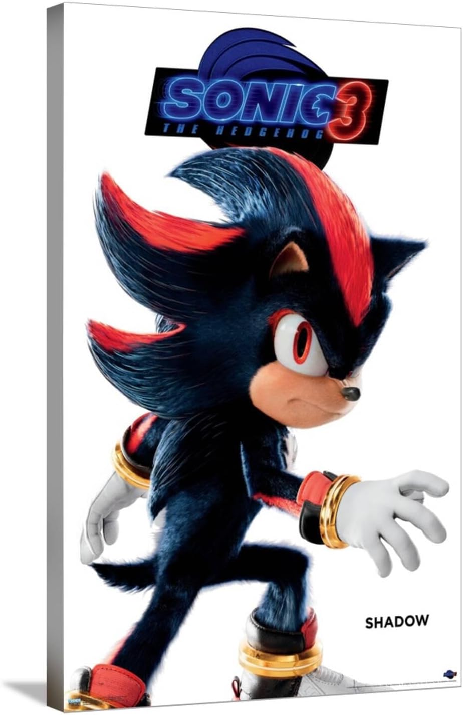 Sonic The Hedgehog 3 - Shadow Feature Series Canvas Wall Poster, 22.37" x 34.00", Stretched Canvas