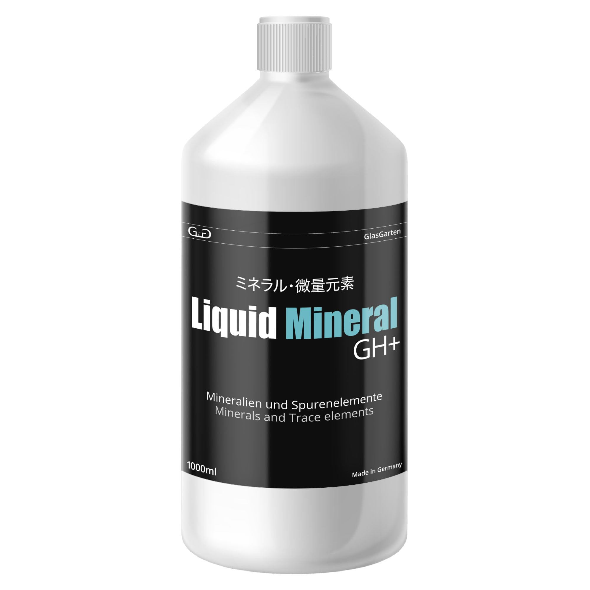 GlasGarten Liquid Mineral GH+ | 1 L/ 1000ml – flüssiges Mineralsalz zur Aufbereitung & Remineralisierung von Osmosewasser, Regenwasser, weichem Leitungswasser & vollentsalztem Wasser