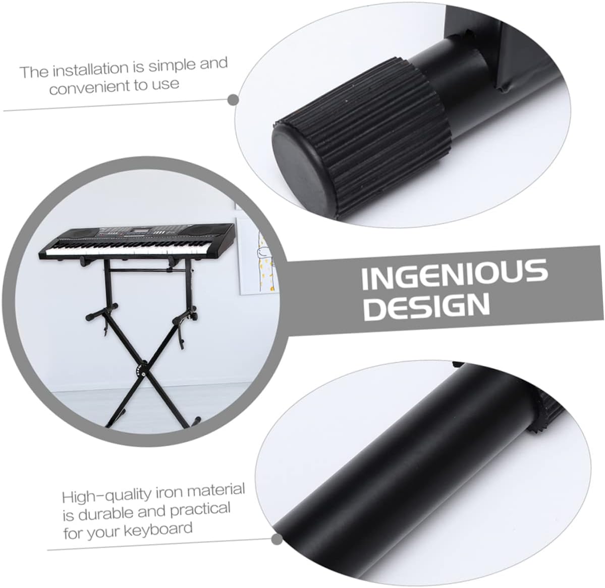 2 Sets Adjustable Keyboard Stand for Digital Pianos Universal High-Grade Bracket for Electric Keyboards Sturdy Piano Rack Enhanced Stability
