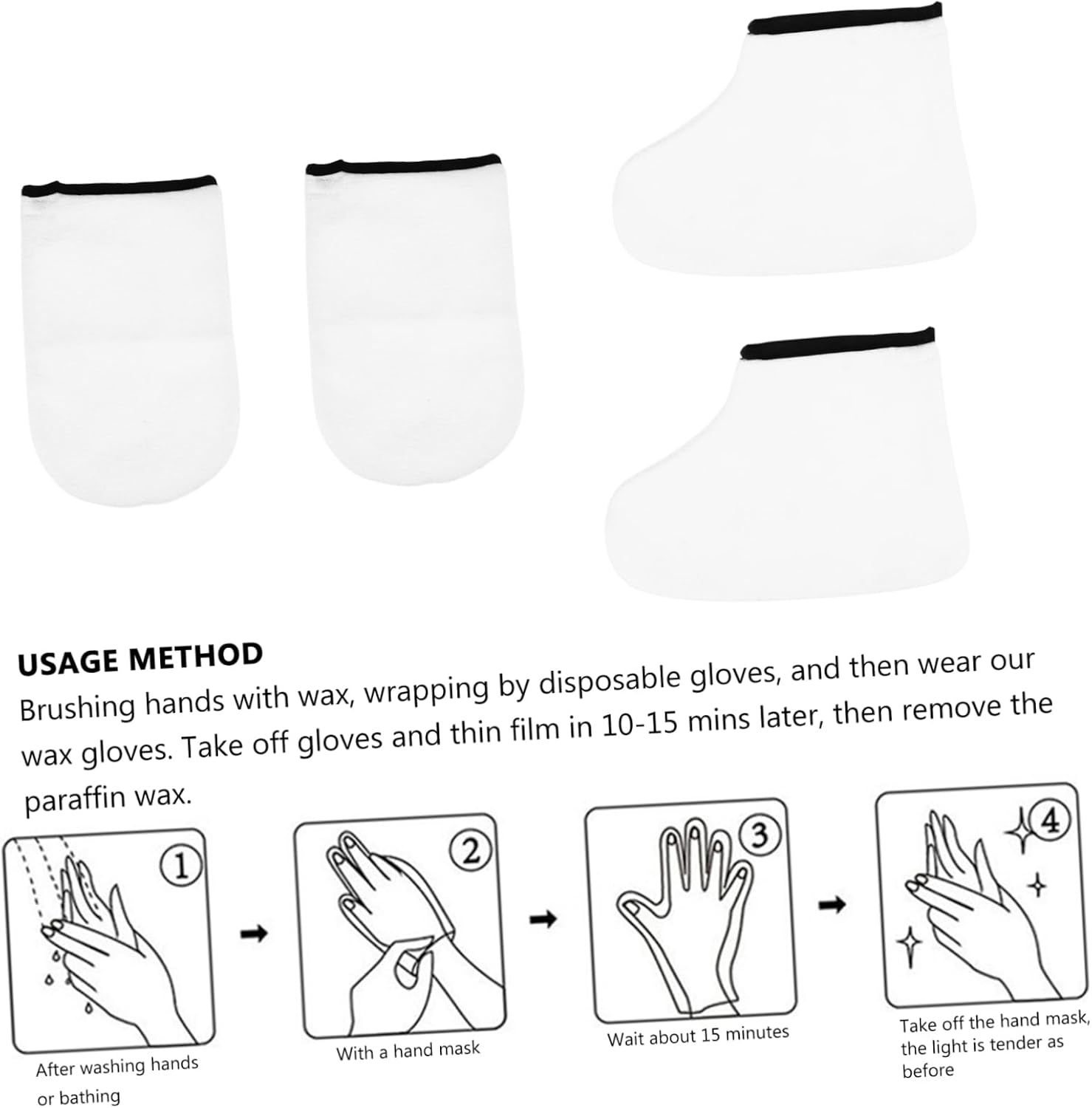 2pairs Foot Mask for Dead Skin Removal Paraffin Wax Bath Gloves Exfoliating Mitts Covers