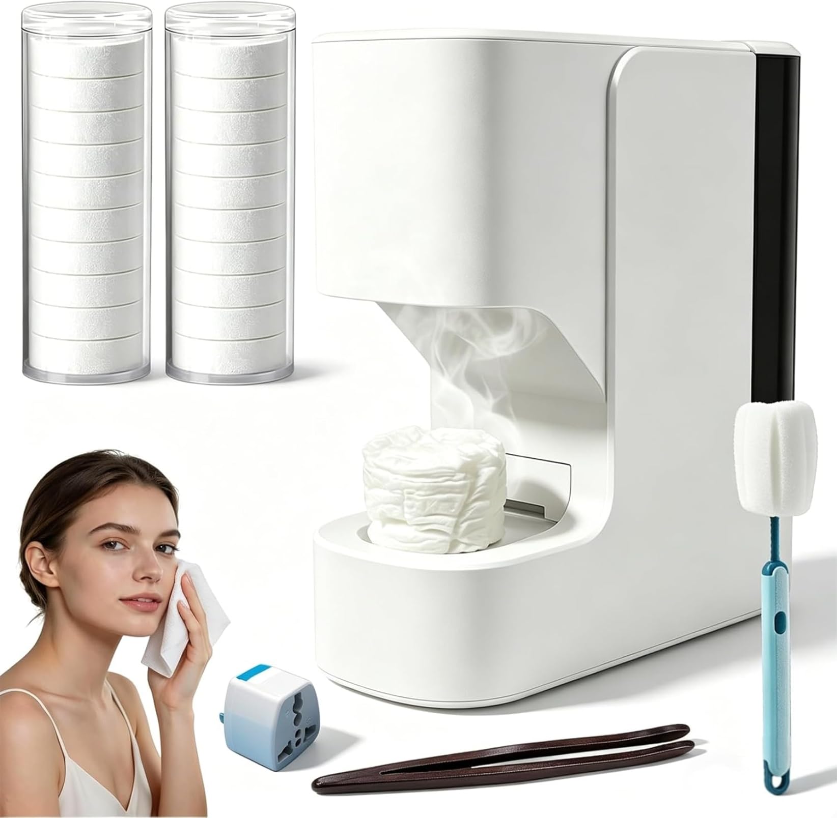Distributeur serviettes chaudes automatique chauffe-serviette spa soins faciaux 55°C