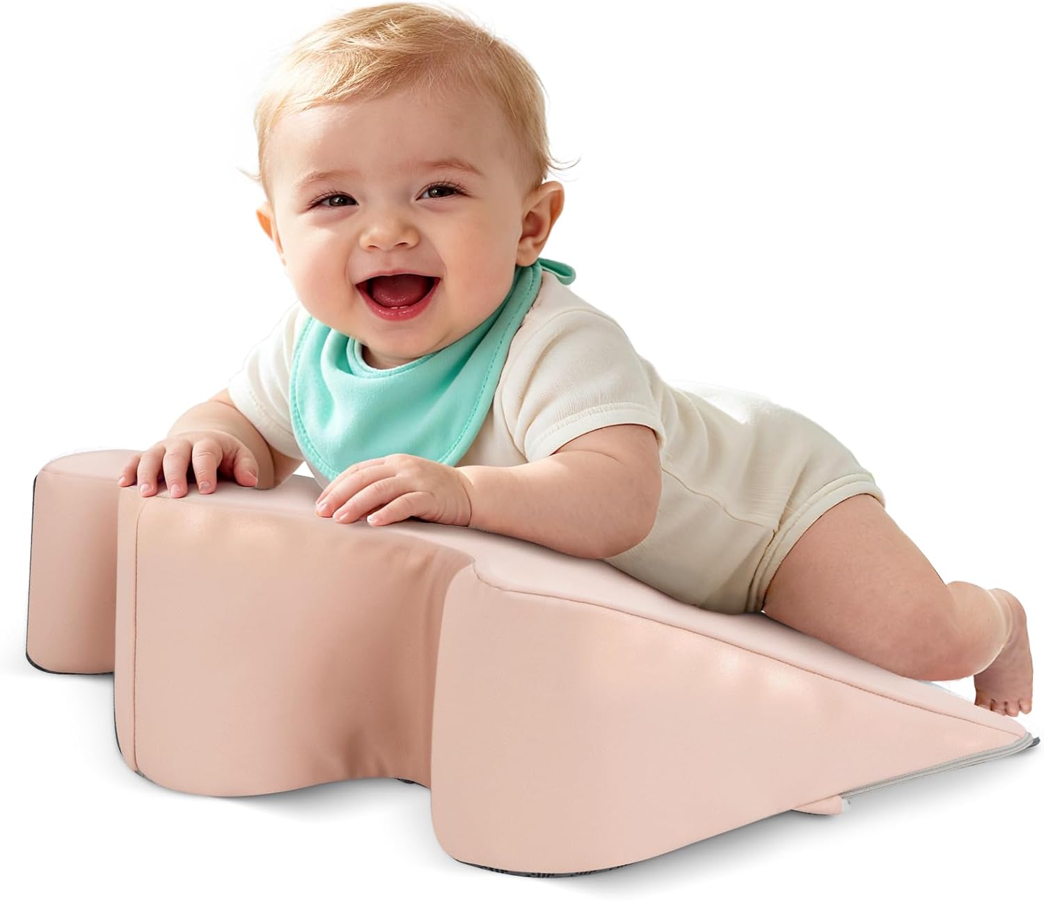 EKEPE Tummy Time Support Prop with Plush Cover for Baby Gas, Colic Relief & Burp, Nursing Reflux Prop for Feeding, Neck, Shoulder and Body, Tummy Time Mat for Newborns and Infant 0-12 Months - Yellow