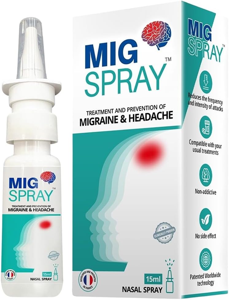 - Migraine & Sinus Relief Medicine Nasal Spray 15ml – Fast-Acting Migraine Headache Relief, Sinus Pain & Pressure Treatment, Natural Plant Extract Herbal Formula, Drug-Free, Non-Drowsy Daily Prevention, Instant Cooling Relief for Adults, Men, Women & Kids, European Developed