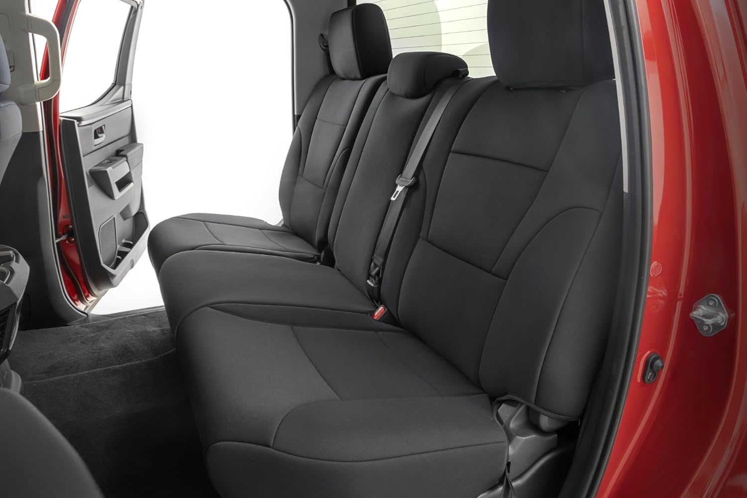 Rough Country Neoprene Seat Covers for Toyota Tundra Crew Cab (2022-2025) w/No Rear Cup Holder - Waterproof & UV Resistant, Foam Padded, Front & Rear Seat Cover Set