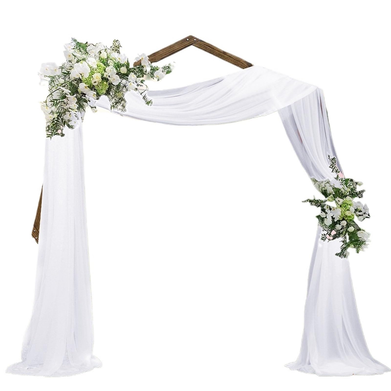 NDLHXKFRP Wedding Curtains Decorations, Wedding Arch Draping Fabric Sheer Chiffon Tulle Curtain Multicolor(White)