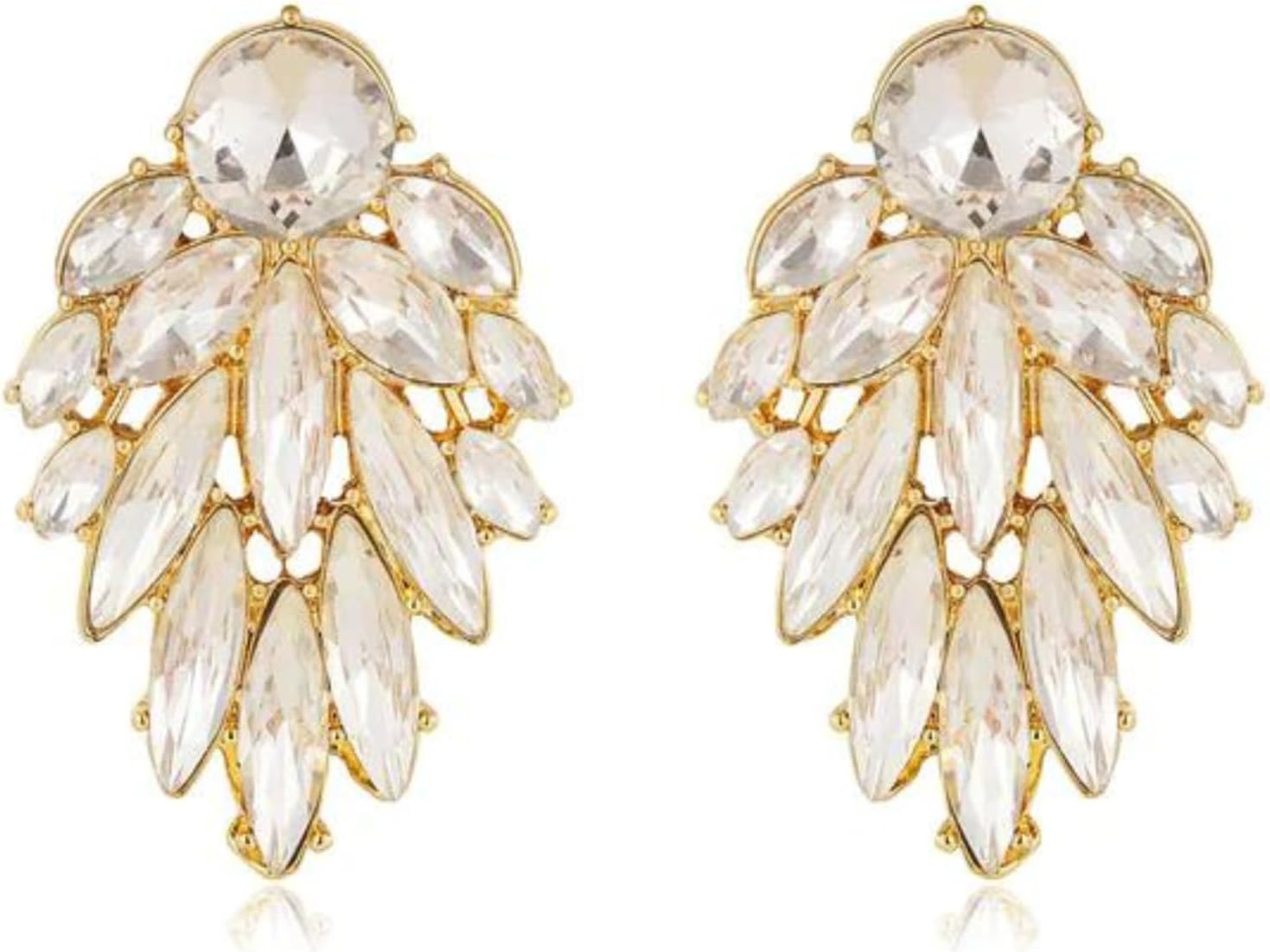 Ettika Gold Earrings. Stud Earrings For Women, Cry Me A River 18k Gold Plated Crystals Cluster Earrings. Jewelry, Birthday Gifts For Women