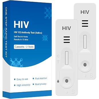2 x HIV Self Test - Oral Fluid Test - Easy & Needle-Free Application - Result in 15 Minutes - For Discreet Use at Home