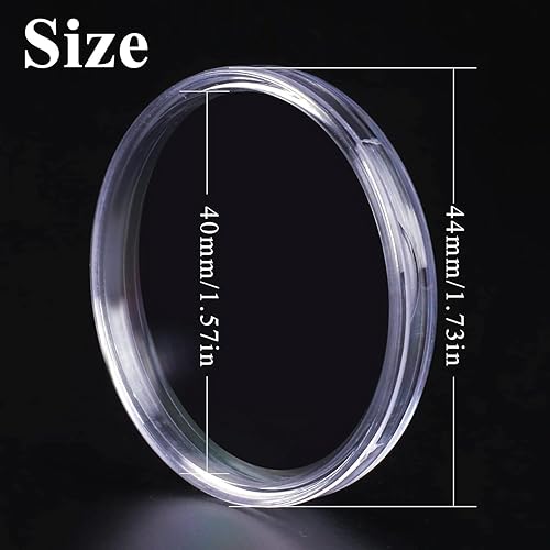 Miniatura 10 de Cápsulas de monedas de plástico transparente de 60p, soporte para monedas de dólar plateado, almacenamiento de monedas de plata de 1.575 pulgadas,