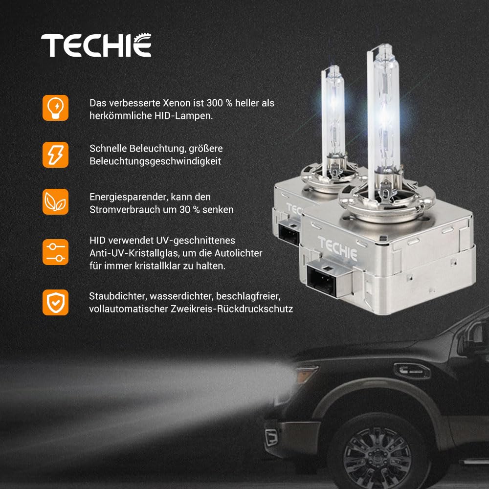 Amazon.co.jp: Techie D 1 Sキセノンバルブ6000 k、12 V 35 Wキセノン