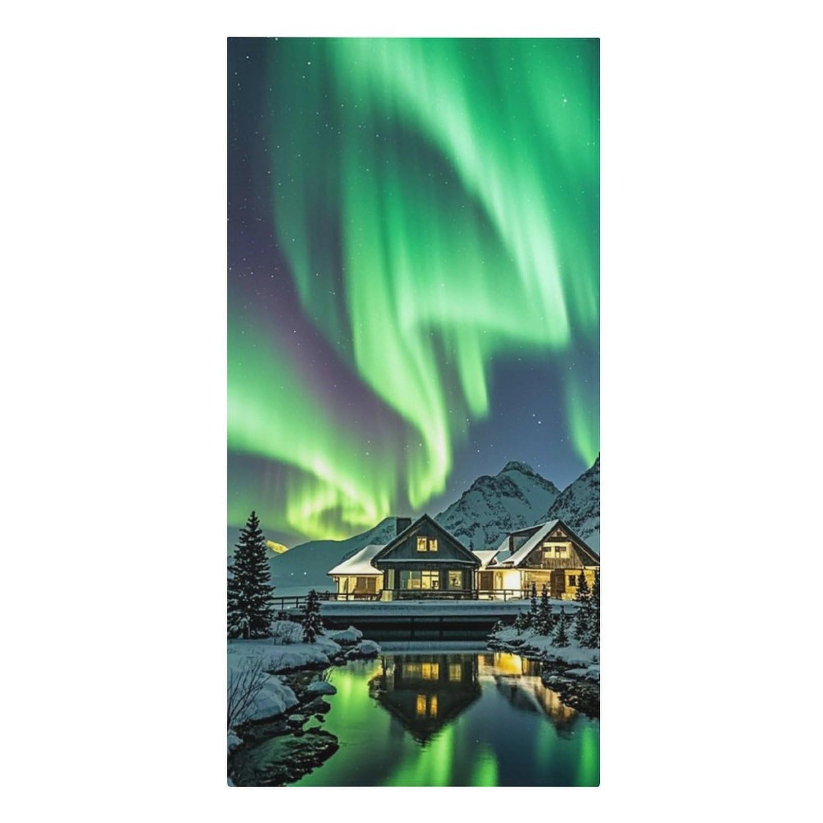 QMNLKH Northern Lights Beach Towel for Women, Large Microfiber Pool Towel for Men, Absorbent Swim Towels for Home, Lightweight Bath Towels for Camping, Yoga, 30.3"x61.4"