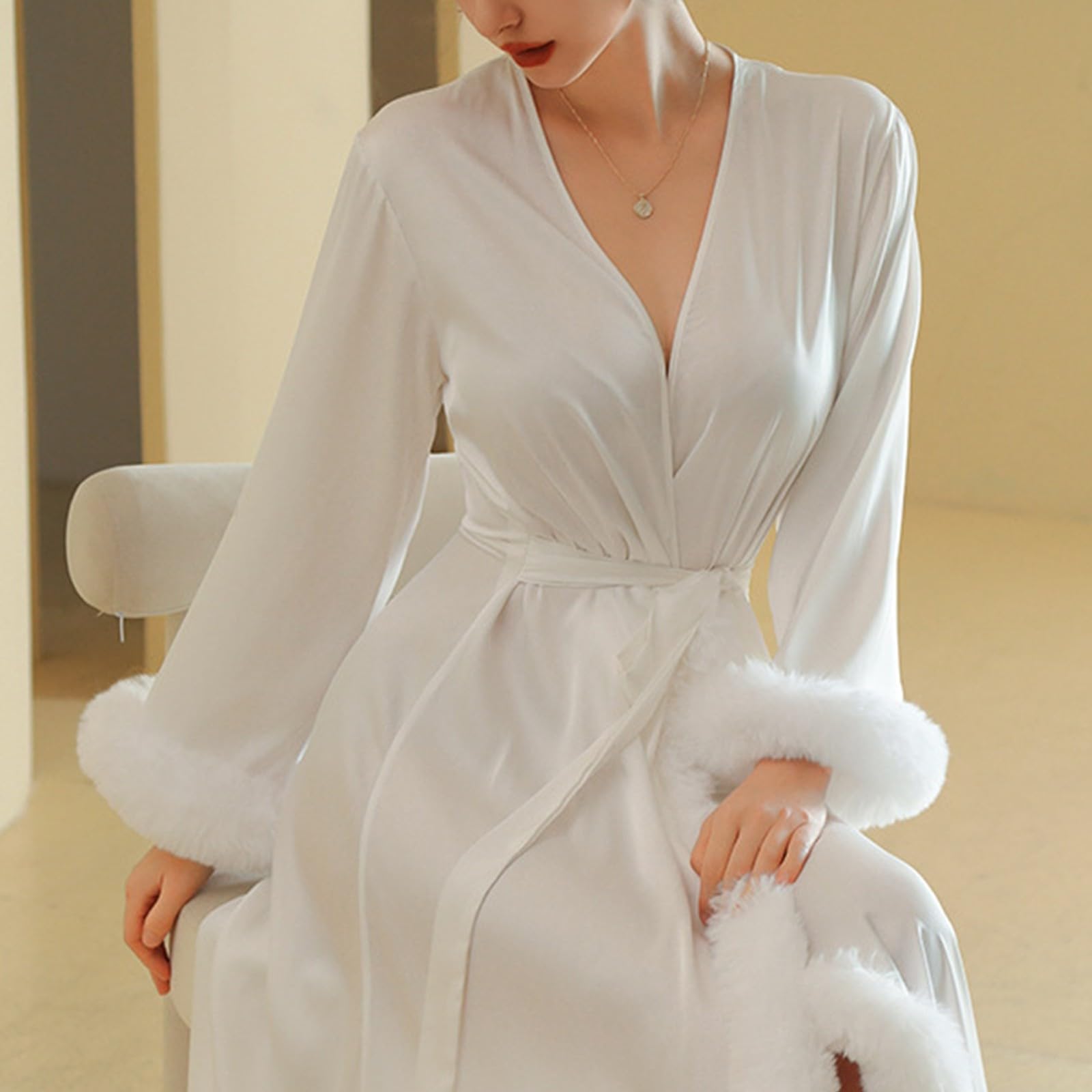 Peignoir kimono long en satin pour la Saint-Valentin 2026