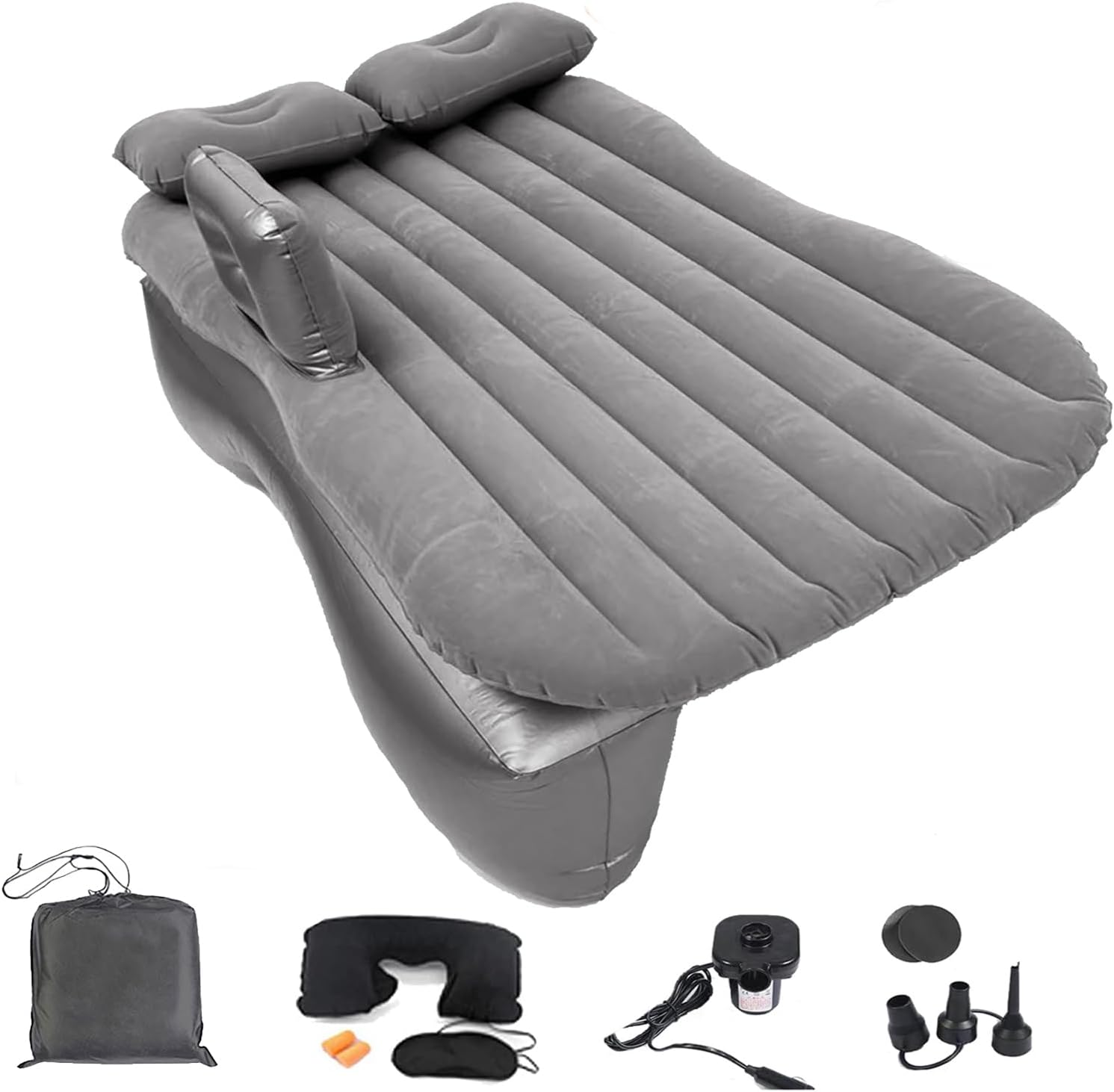 Cama de assento traseiro do colchão de ar inflável do carro com bomba de ar, 53 "x 32,6" portátil espessado para viagens de carro para dormir colchão de ar para dormir para um carro universal suv universal