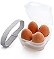 アイサキ たまごのおうち アウトドア用 シンプル 卵ケース ソロキャンプ 半透明 エッグ ホルダー クリーン 登山 ひとりぐらし 1ドア冷蔵庫 お出掛けゴムバンド付き (4個用)