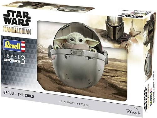 Revell 06783 Star Wars: The Mandalorian Grogu™ - The Child Kit de modelo de plástico sin construir/sin pintar a escala 1:3 con soporte de exhibición
