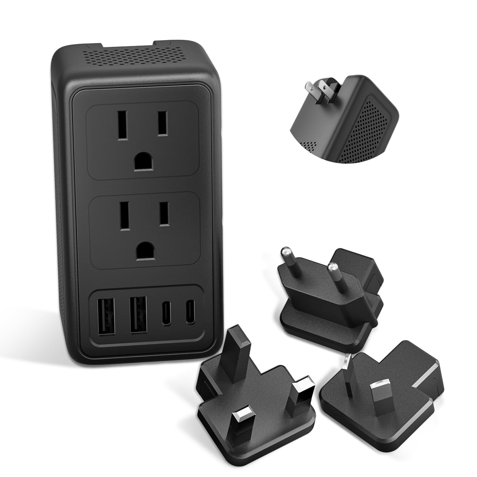 2000W Voltage Converter US to Europe, with 2 USB A and 2 USB C Ports | 220V to 110V Converter for European Travel for Hair Dryer, Travel Adapter Converter Combo-image-13