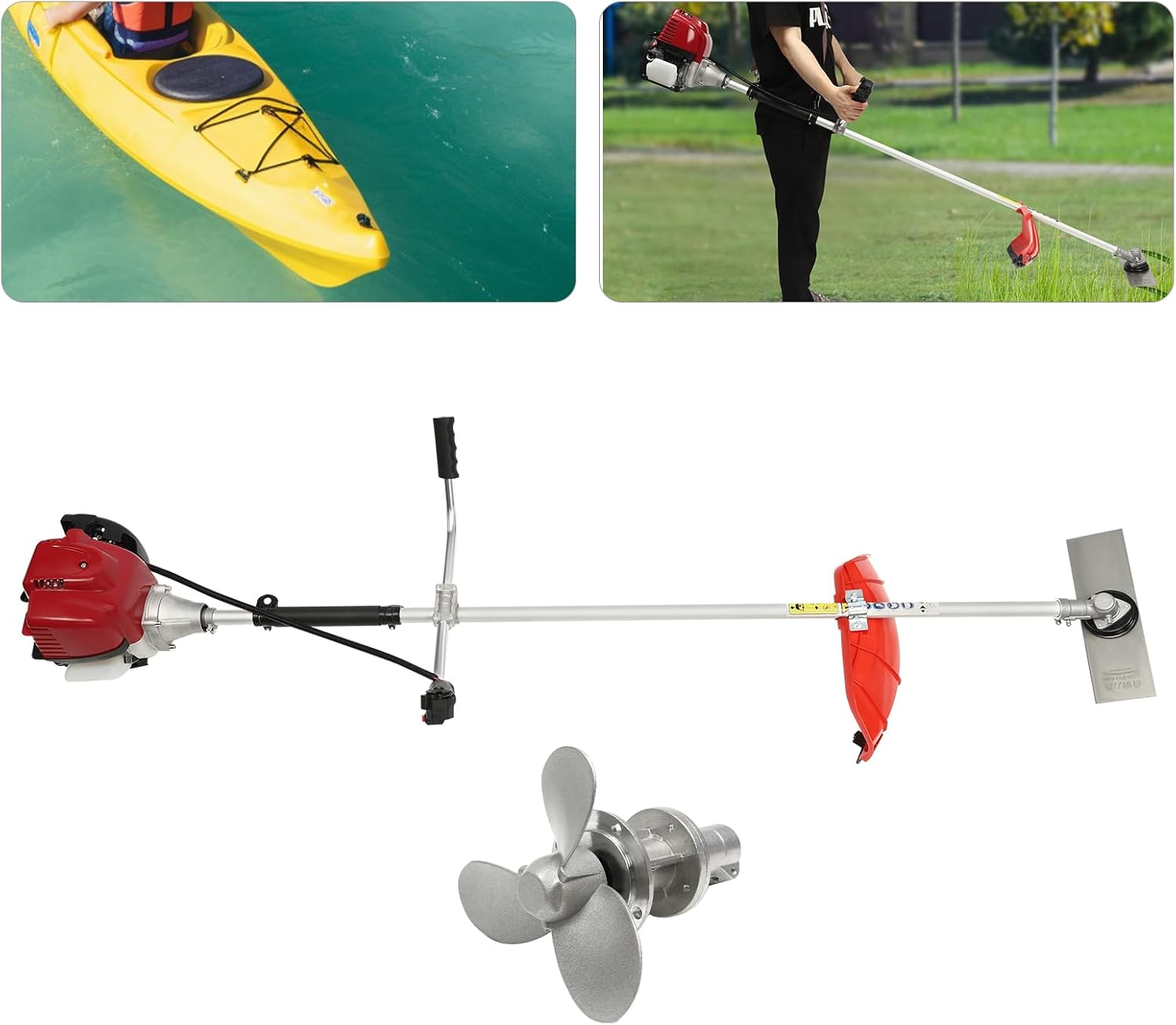 Close-up view of the marine propeller attachment