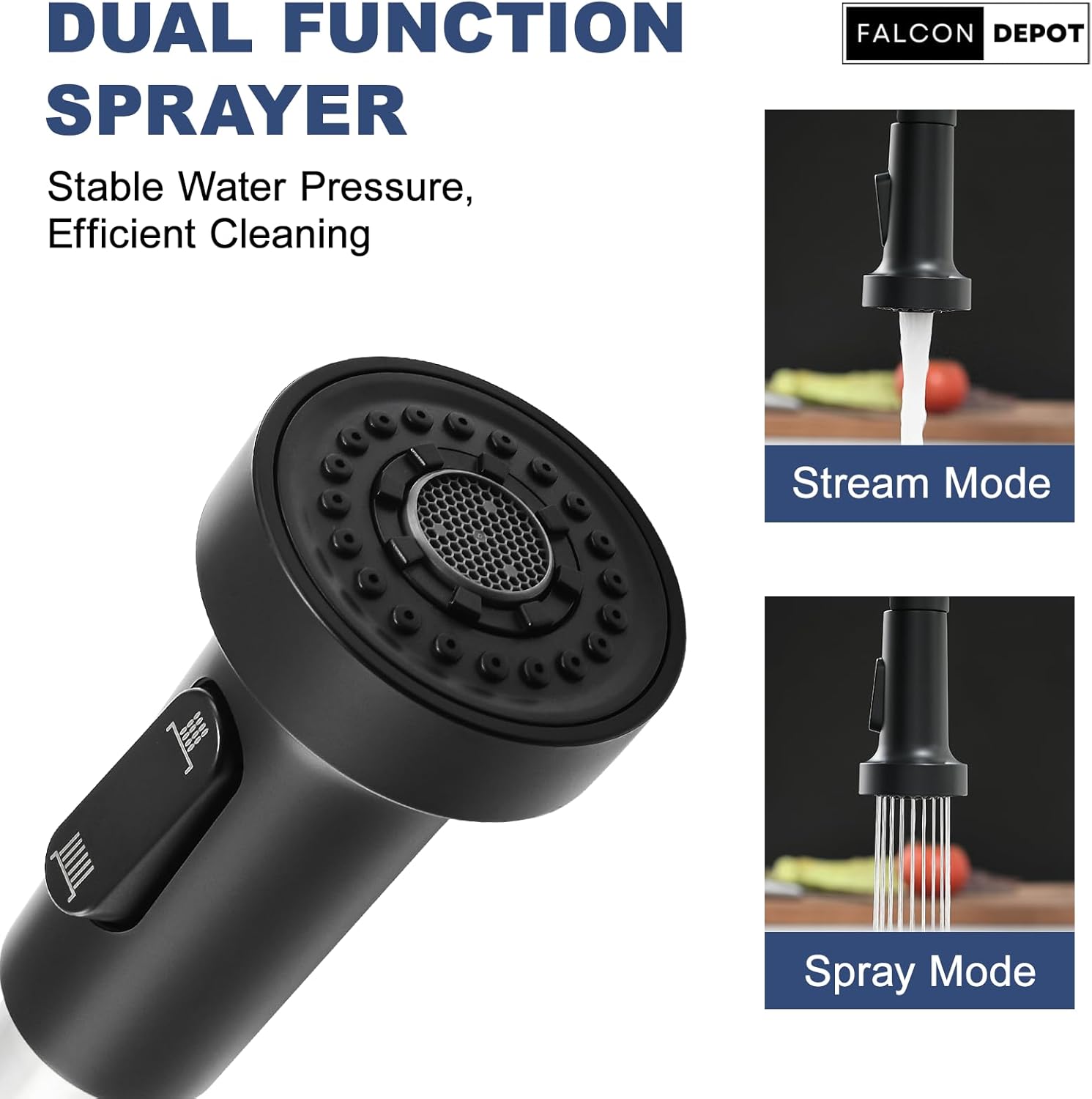 Kitchen Faucet with Pull-Down Sprayer Touchless – Motion Sensor, 20" inches High Arch Design, Hands-Free Smart Activated Single-Hole Spring Faucet for Kitchen Sink – Matte Black