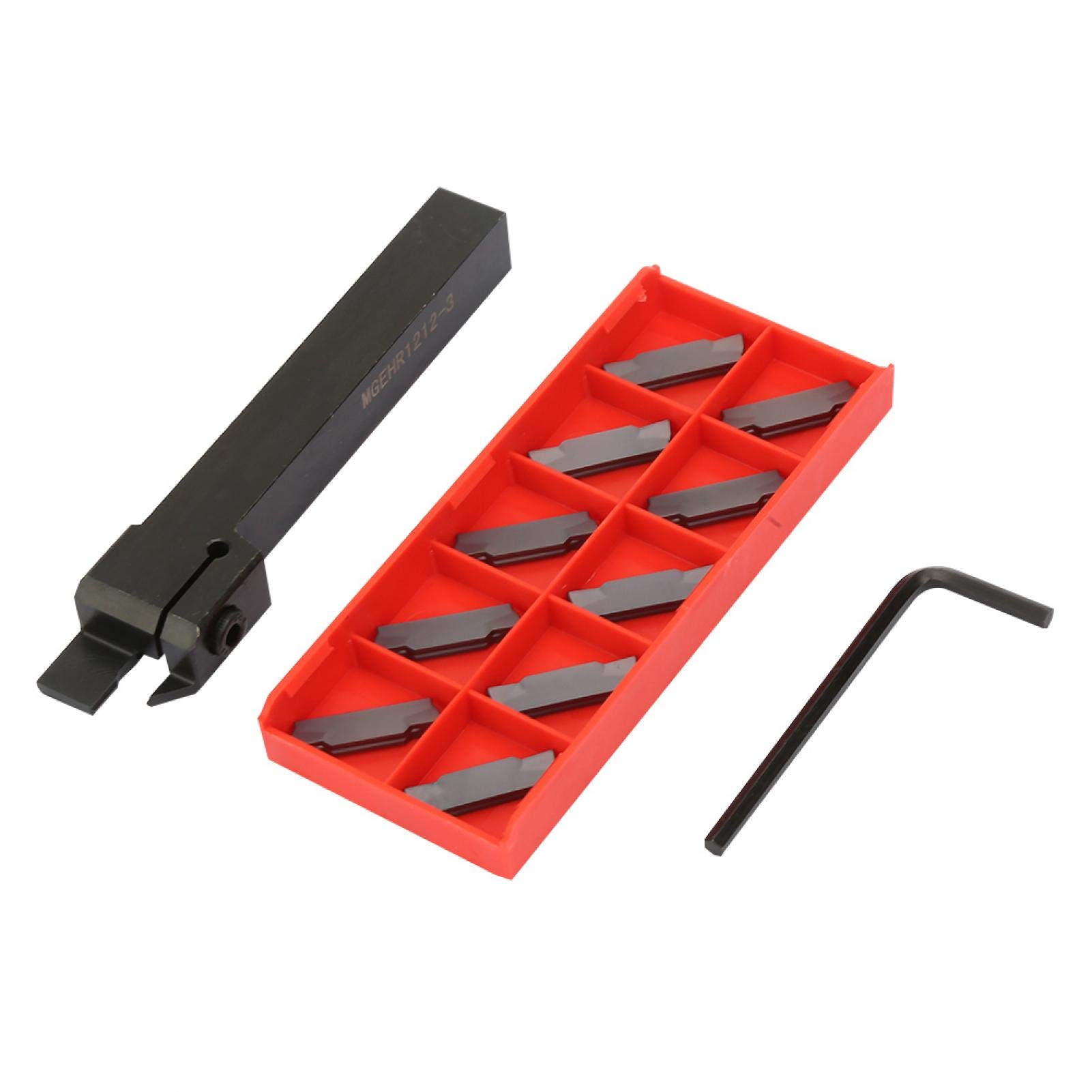 Portaherramientas de Ranurado Torno Metal MGEHR1212-3 Tronzado Corte con 10 Insertos
