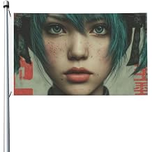 Flag Banner 150 x 90 cm Flags for Outside Hatsune Miku Flags Personalized Wall Tapestry with 2 Grommets Welcome Yard Flag for Holiday Home Decor All seasons