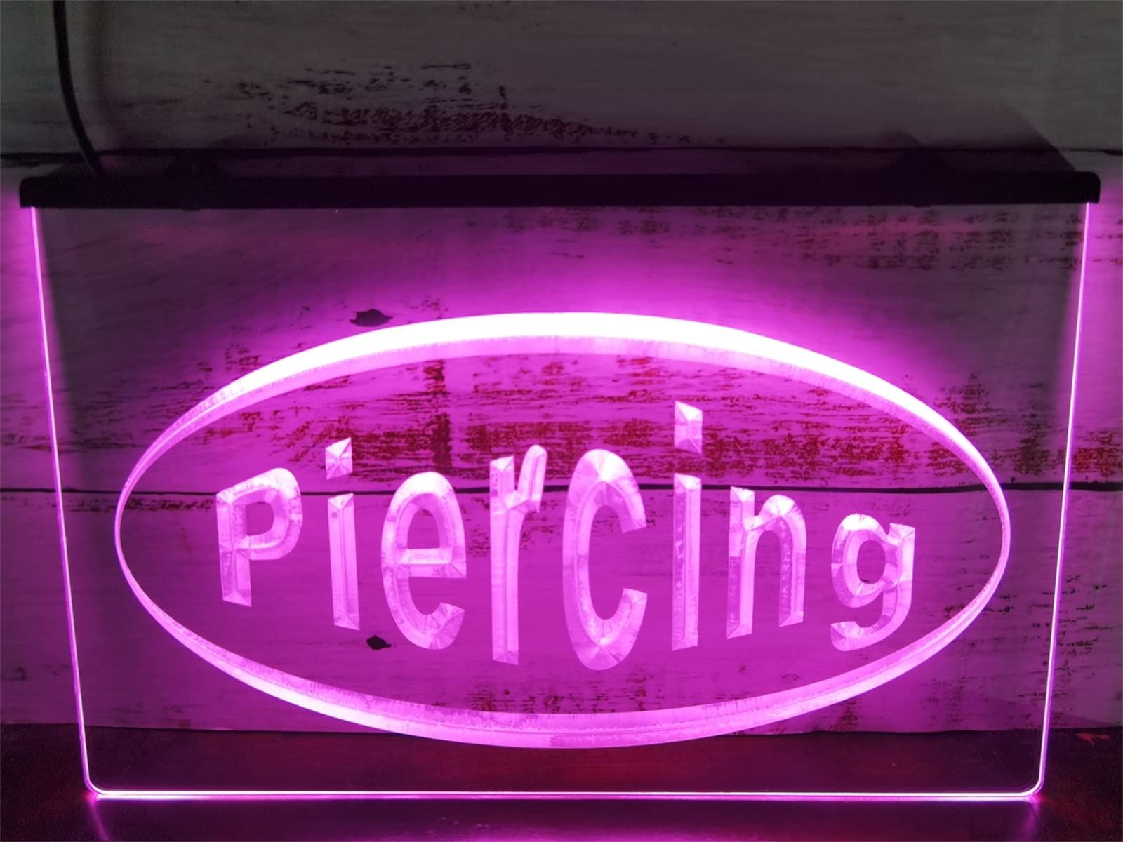 Keyqeen Piercing Tattoo Shop Led Neon Sign, Wall Decoration Rgb 24-Key Controller Dimming Usb Neon Lights Night Lights Luminous Sign, 30X20cm,