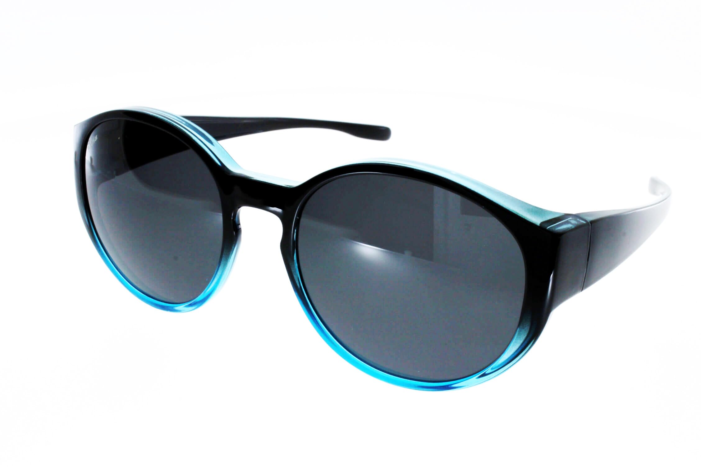 FIT OVER, sur-lunettes Noir bleu, VZ0039C, pour lunettes de vue rondes