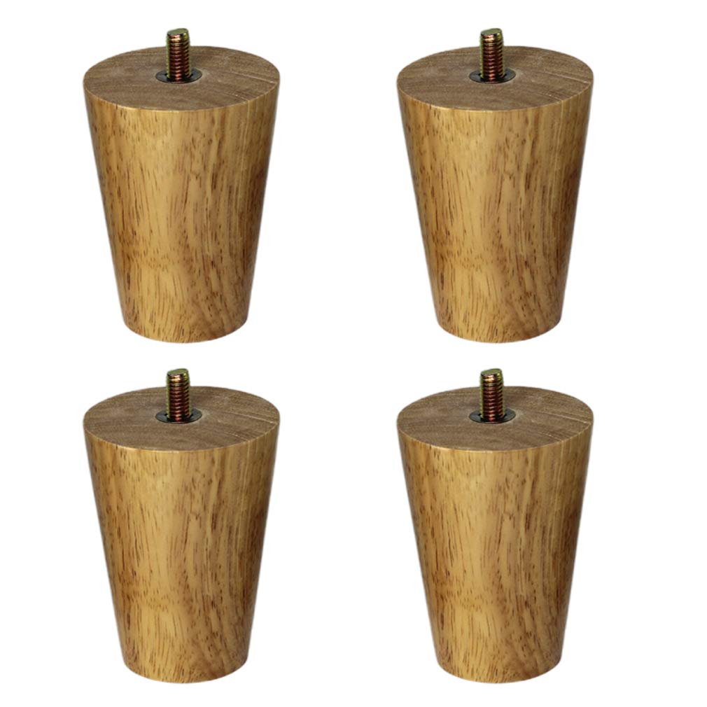 Kddfn M10 Set Of 4 Wooden Sofa Legs,Tapered Coffee Table Furniture Feet,Replacement For Cupboard Chair Closet Tv Cabinet Couch Legs,With M8/ Threaded Rod(M10(10Mm)15Cm/5.91In)