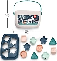 Vista 5 de Fisher-Price Juego de 10 formas apilables de juguete para bebés a partir de 6 meses, color beige marino (exclusivo de Yaxa)