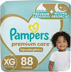 Fralda Descartável Pampers Premium Care Tamanho XG 88 Unidades