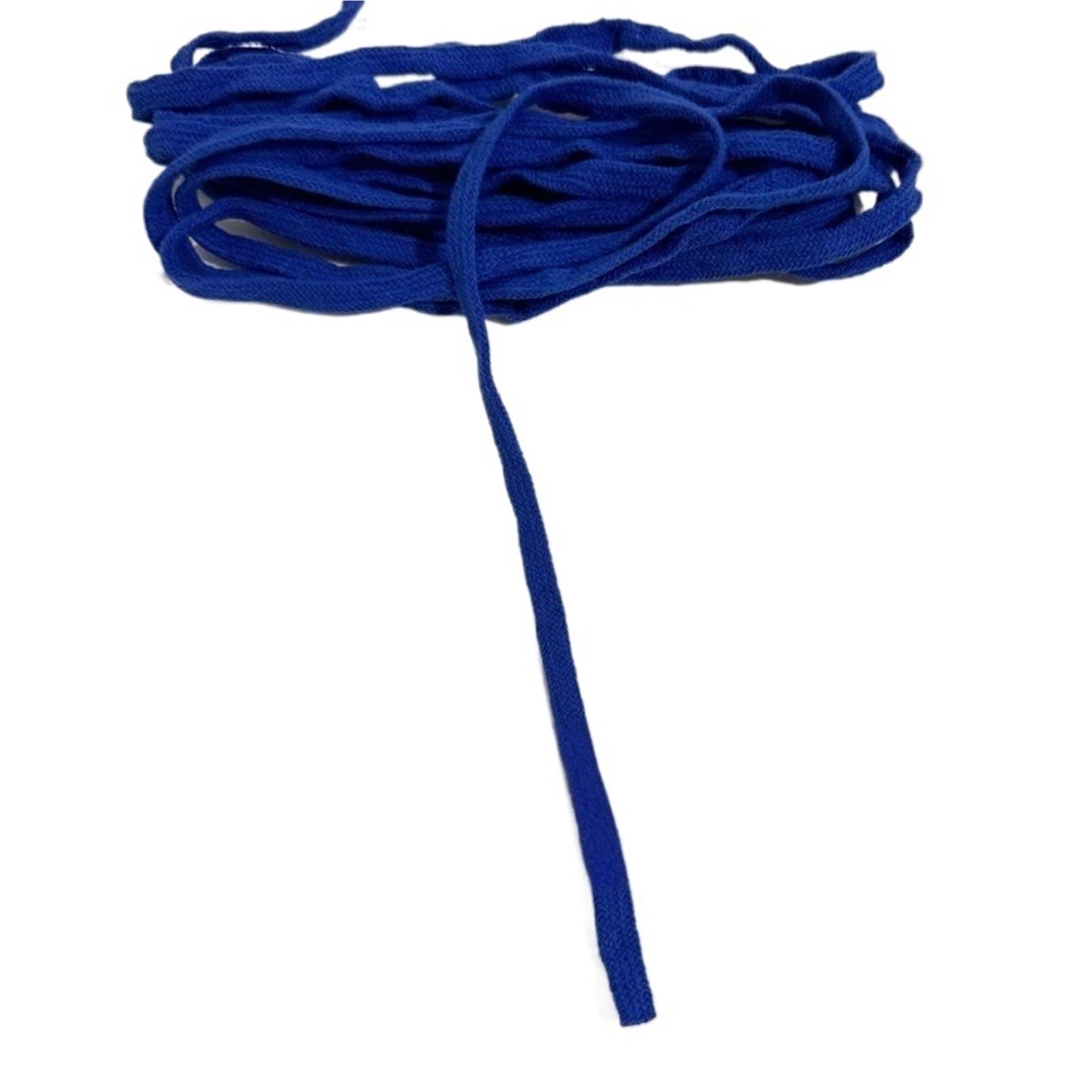 5 Meters Flat Braided Strap Hoodie Drawstring Sweatpants Waist Rope Replacement DIY Garment Sewing Supplies(Blue,1cm)