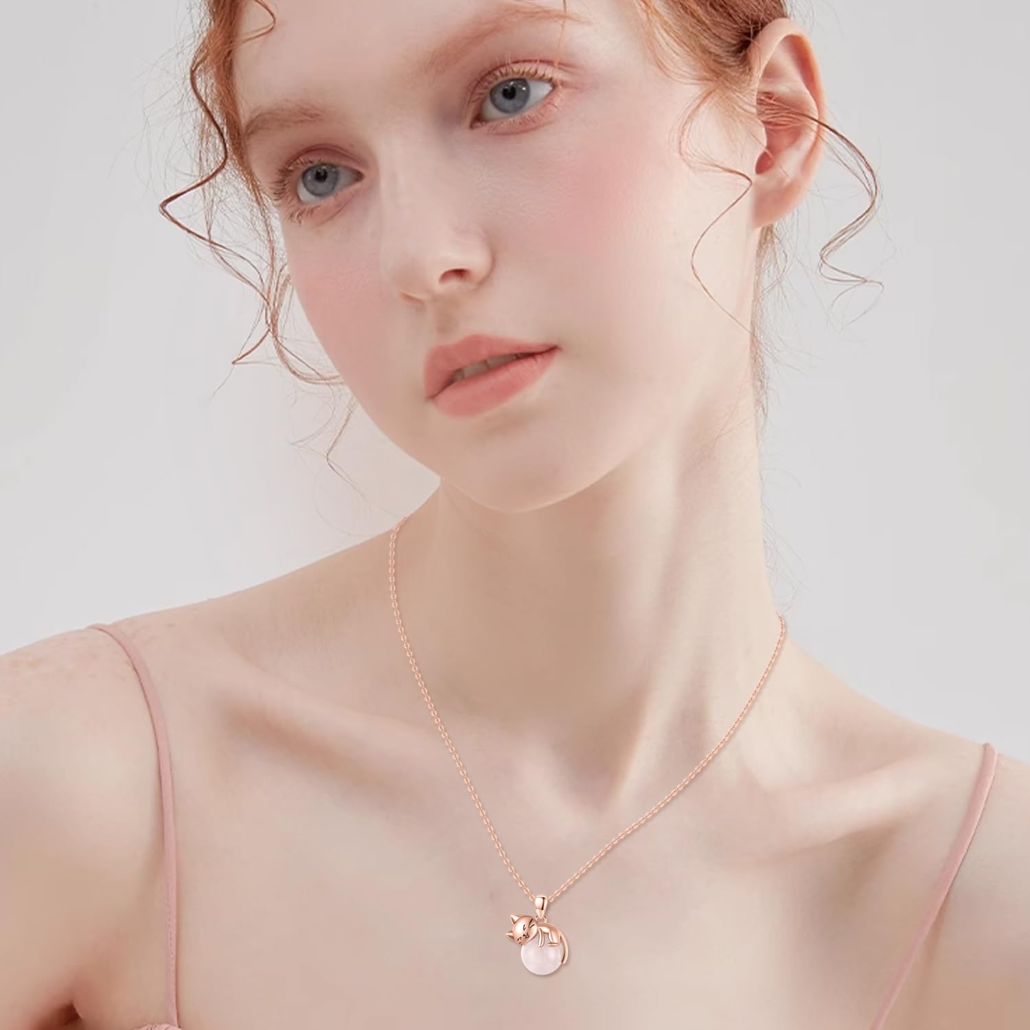 Vadmans Katze Geburtsstein Kette Sterling Silber Katze Geburtsstein Anhänger Halskette Tier Schmuck Geburtstag Geschenk für Damen