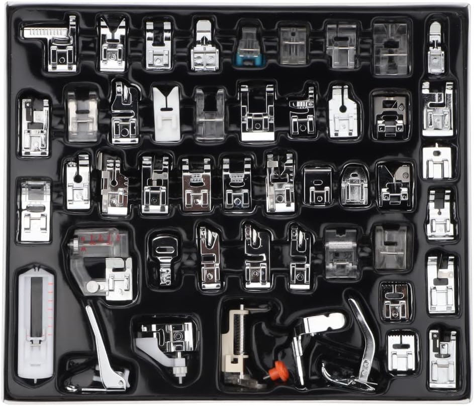 48Pcs Sewing Machine Presser Feet, Professional Domestic Presser Feet Set for Most Low Shank Sewing Machine Use