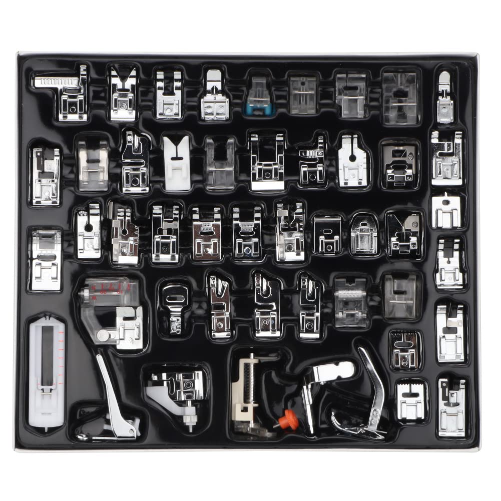 48Pcs Sewing Machine Presser Feet, Professional Domestic Presser Feet Set for Most Low Shank Sewing Machine Use