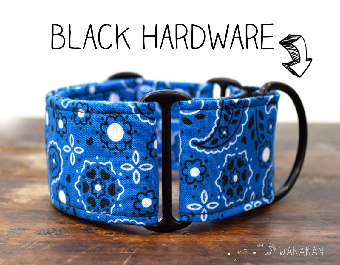 Collare per cani martingale: Blue Bandana, fatto a mano in Spagna da Wakakán