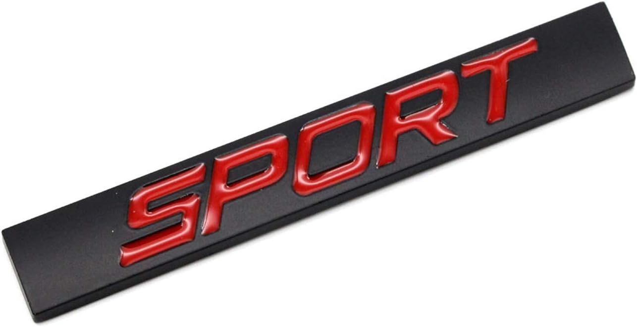 Dsycar 3D Metal Self-Adhesive Sport Truck Car Badge Emblem Sticker Car Styling Decal (Sport-Black Red)