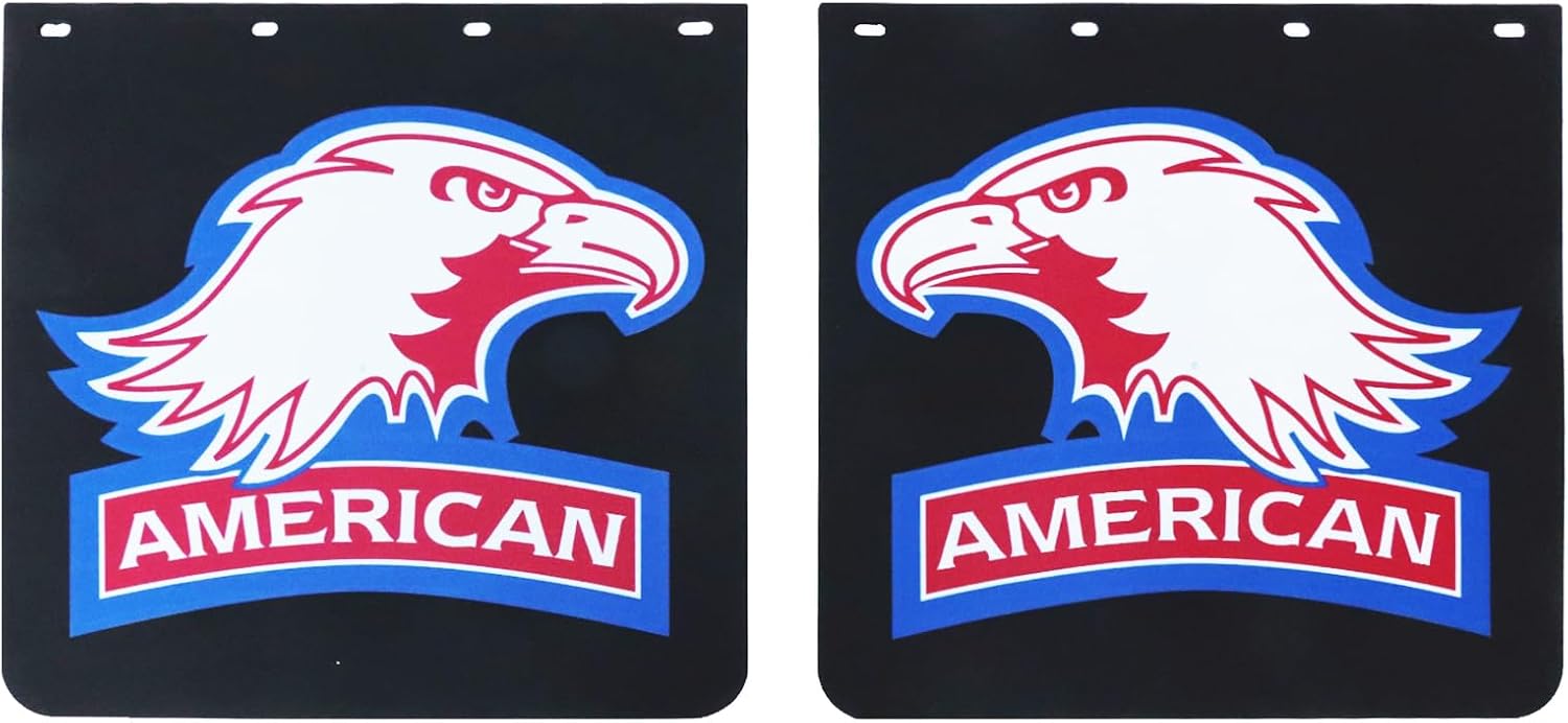 Mud Flaps for Semi Trucks American Eagle PVC Tractor Trailer Heavy Duty Rubber Mudflaps Splash Guard, 24 x 24Inch, 2PCS