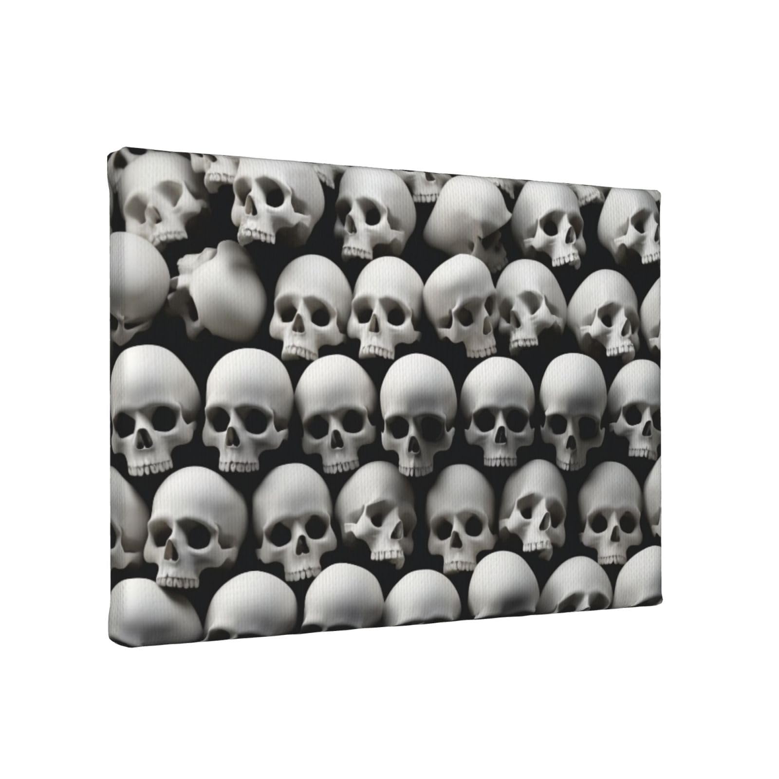 YKLJG Skull 2 Printed Wall Art Canvas Painting 30x20 CM Wooden Framed Picture Painting Artwork Prints for Bedroom Kitchen Home Office Decor