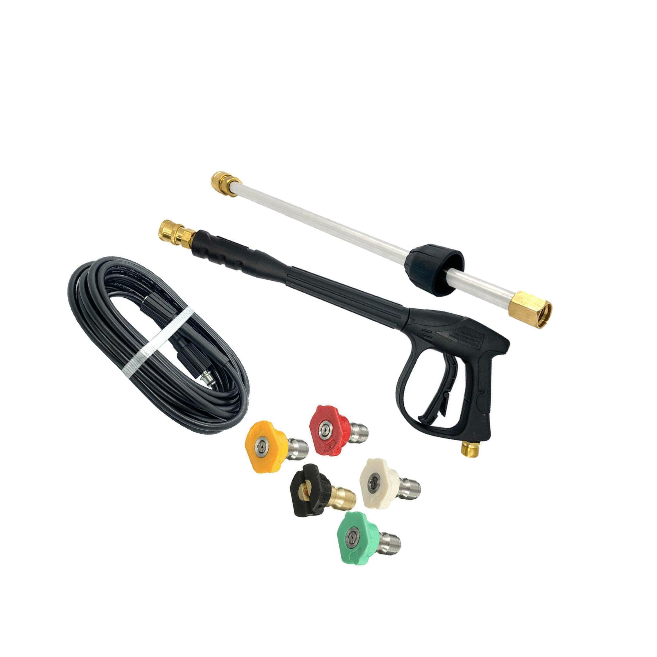 Tubo flessibile di prolunga di,Tubo flessibile da 9 m,45 cm | accessori per idropulitrice con prolunga di pressione e 5 ugelli bonus. La ad acqua è dotata di attacco filettato M22-14 da