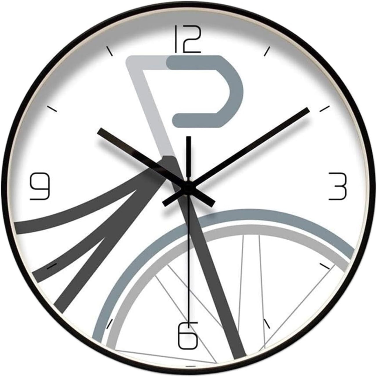 Wall Clock Scandinavian Minimalist 12 Inch Black Modern Metal Wall Clock Living Room Bedroom/Dining Room Can Be Hung Mute