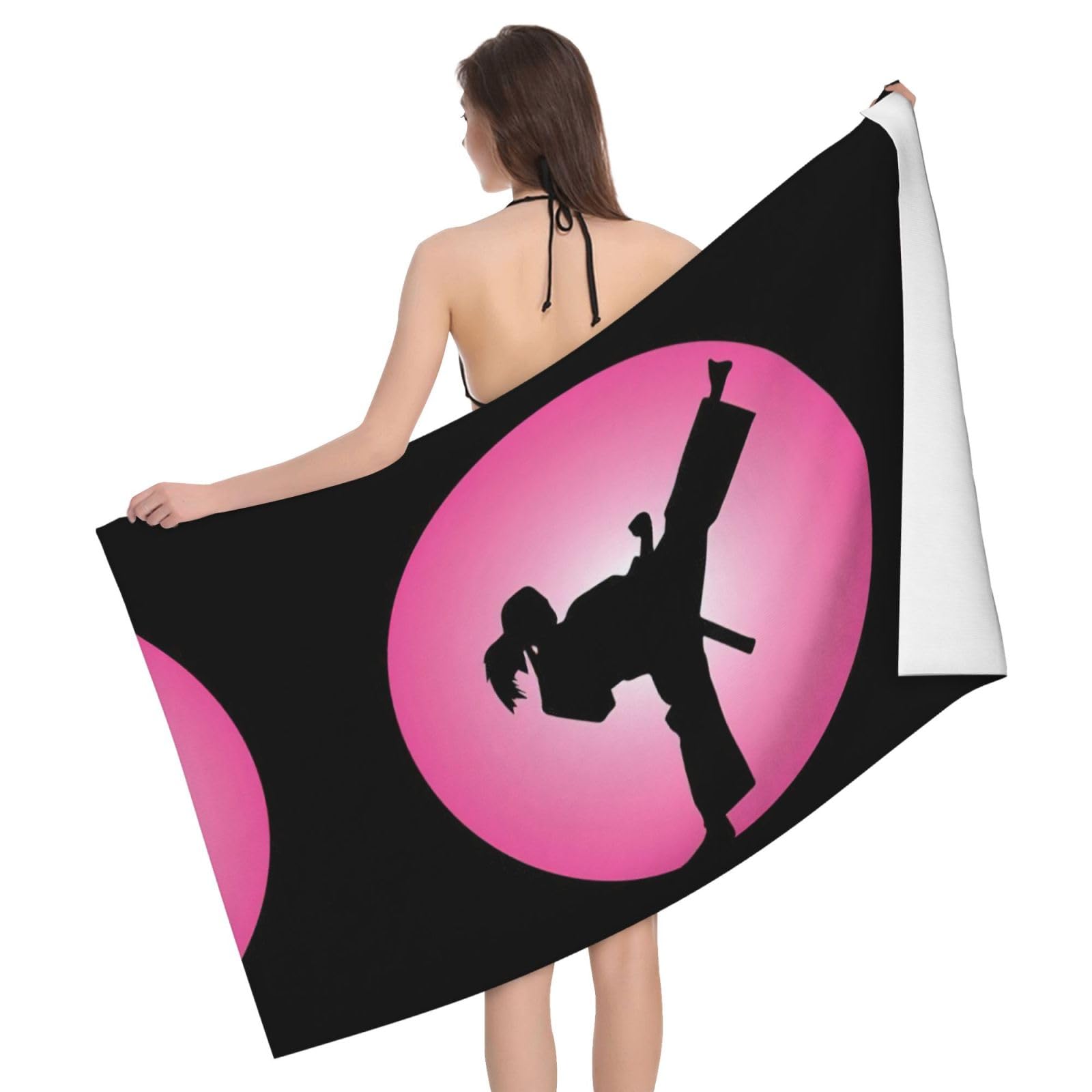 Serviette de piscine imprimée Taekwondo compacte pour vos voyages et sorties à la plage
