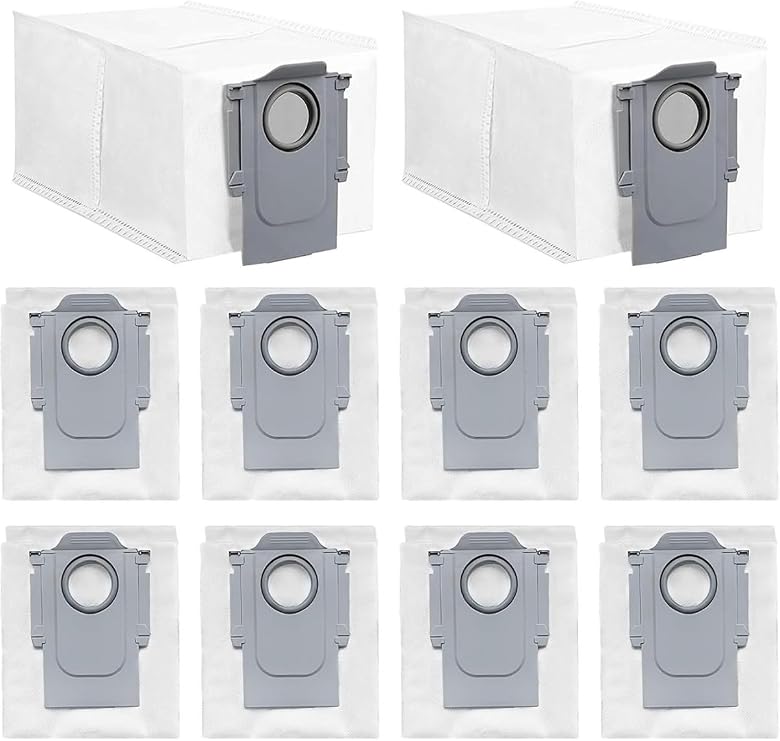 Roborock ile Uyumlu S8 Plus/S8 Pro Ultra/S7 Max Ultra/S7 MaxV Ultra/S7 Pro Ultra/Q7 Plus/Q7 Max/Q7 Max Plus/Q5 ve Q8 Robot Süpürge Uyumlu Toz Çöp Torbası Yedek Parça Seti-10 Adet